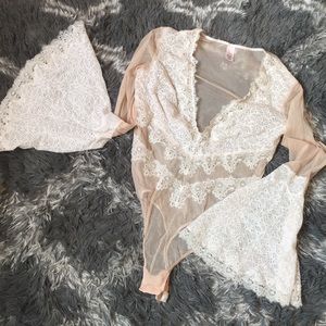 Sheer lace Victoria’s Secret bodysuit